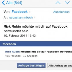 FB Freundschaftsanfrage von Rick Rubin