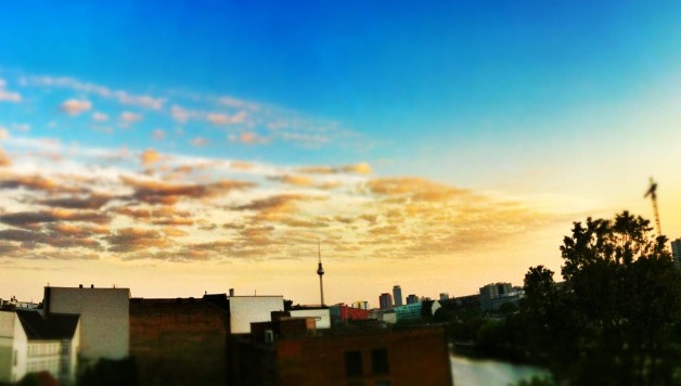 Sonnenaufgang - Blick aus dem FluxFM Studio