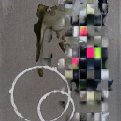 Daniel Kannenberg: o. T., 2015, Tusche, Acryl und Lack auf Holz, 50 X 40 cm, Courtesy Anna Jill Lüpertz Gallery