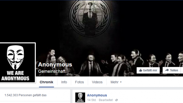 Profesionell gemacht: Die Facebook-Seite von Anonymous.Kollektiv