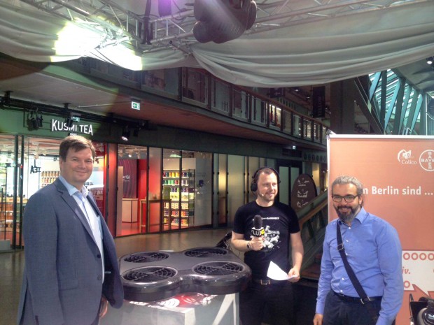 Aus dem Programm Startup meets Grownup: Josef Kröll von Osram (links), Tom Ehrhardt (Mitte) & Mehran Teroni von Bärdrone (rechts)