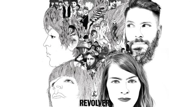 Die Beatles auf dem Cover von "Revolver" mit Melanie Harrison und Heiko Lennon (Bild: Photoshop-Ass Nina Maul)