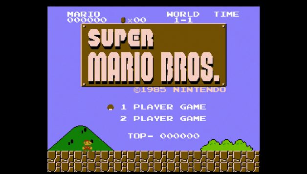 (Mini NES-Screenshot Super Mario Bros - Title Screen)