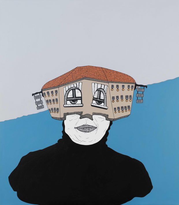 Bugra Erols Werk "Kingslayer" (Acrylic on canvas 160x140 cm 2017 ©CHROMA)