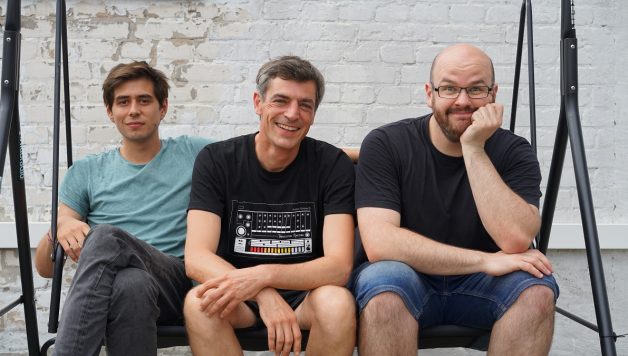 Klubradio-Host Mathias Weck (M.) mit Matthias und Mathias von Baal (Foto: Constanze Kaul)