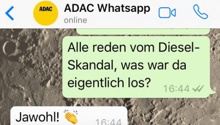 Der WhatsApp-Dienst des ADAC ist frech, aber nicht immer der Hellste (Foto: Felicitas Montag)