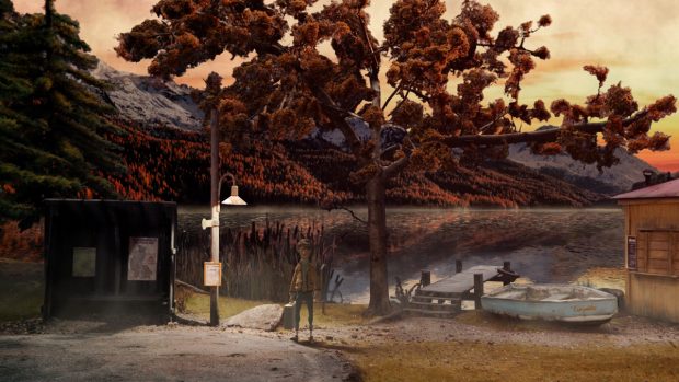 Hauptfigur Hans kommt sich zu Beginn des Spiels in Trüberbrook an. Einem Örtchen mitten im Nirgendwo. (Screenshot: bildundtonfabrik)