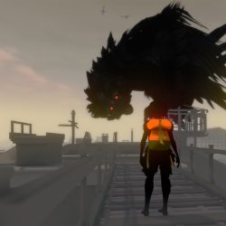 Verschiedene Monster kreuzen dabei ihren Weg - z.B. ein riesiger Rabe. (Screenshot | Quelle: Sea of Solitude; Jo-Mei Games /Electronic Arts)