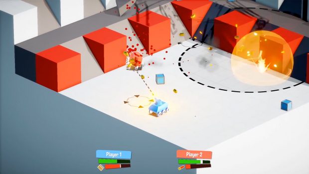 Mit bunten Spielzeugpanzern duelliert ihr euch bei Tiny Tanks. (Quelle: LeadFollow Games)