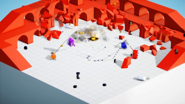 Wichtig dabei: Die Gebäude bzw. Konstruktionen auf der Map sind voll zerstörbar. (Quelle: LeadFollow Games)
